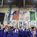 South Whidbey High School graduates rejoice as balloons tumble down at the end of Saturdays commencement ceremony. Photo by Patricia Guthrie/Whidbey News Group