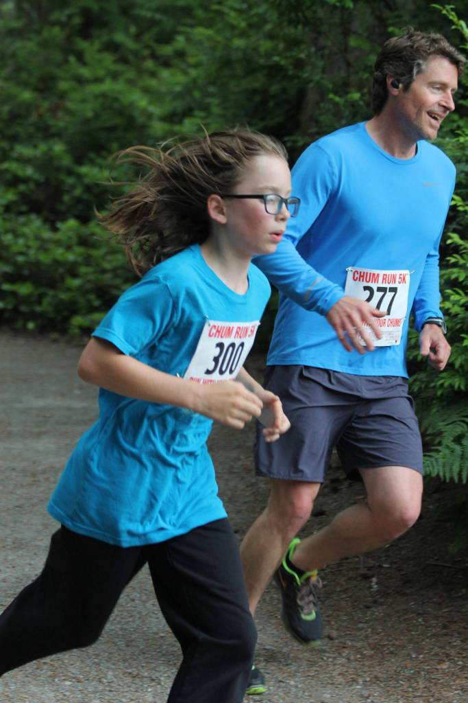 Emile Rabinovich, left, and Mike Schierbeek take a spin around the Chum Run course.(Photo by Jim Waller/South Whidbey Record)