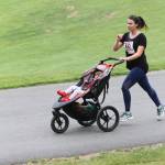 Shanea Trevino competes with son Edgar along for the ride.(Photo by Jim Waller/South Whidbey Record)