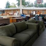 (Photo by Maria Matson/Whidbey News Group)                                Furniture for sale stretches along school walls.