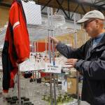 (Photo by Maria Matson/Whidbey News Group)                                Coupeville Lions Club vice president Rick Walti explains the new features of this years sale.
