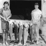 Jeannette Copper and Elizabeth Johnson show off the salmon catch at Jim and Johns Resort. Photo provided