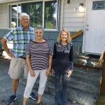 Hometown heroes Cliff and Donna Slade (left) with Coyla Shepard, founder of Tiny Houses in the Name of Christ. (Photo by Judy Thorslund)