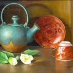 White Camellia, oil on linen by Cary Loopuyt Jurriaans. Photo provided by Rob Schouten Gallery