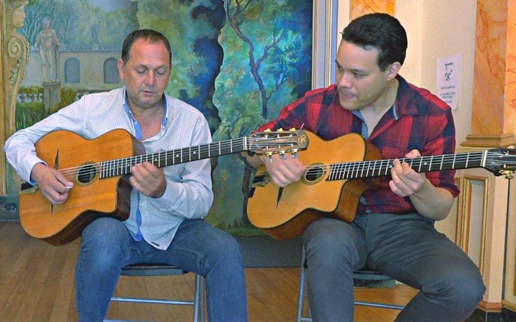 German gypsy jazz star Gismo Graf, right, will hold a Master Class workshop and perform at DjangoFest NW in South Whidbey next week. Photo courtesy of WICA.