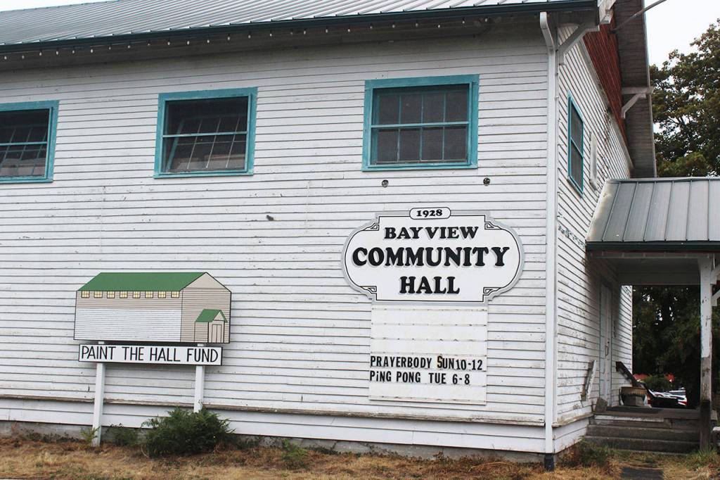 Bayview Community Hall shown awaits its new coat of paint. Photo by Wendy Leigh/South Whidbey Record