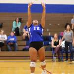 Maya Tschetter sets up the South Whidbey attack.(Photo by John Fisken)