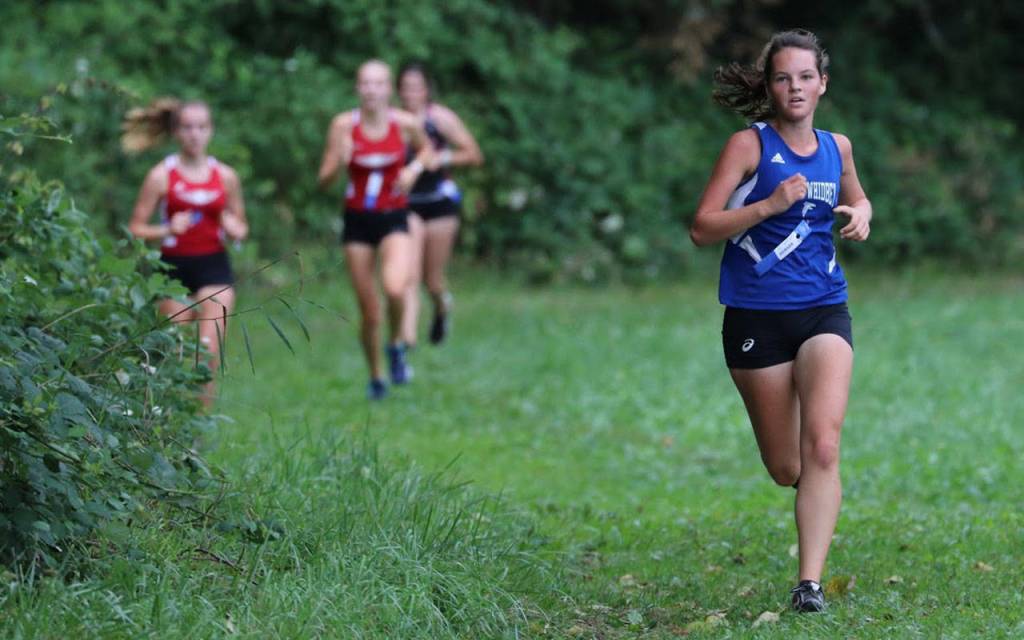 Jasmine Graner heads up the River Meadows course.(Photo by Matt Simms)
