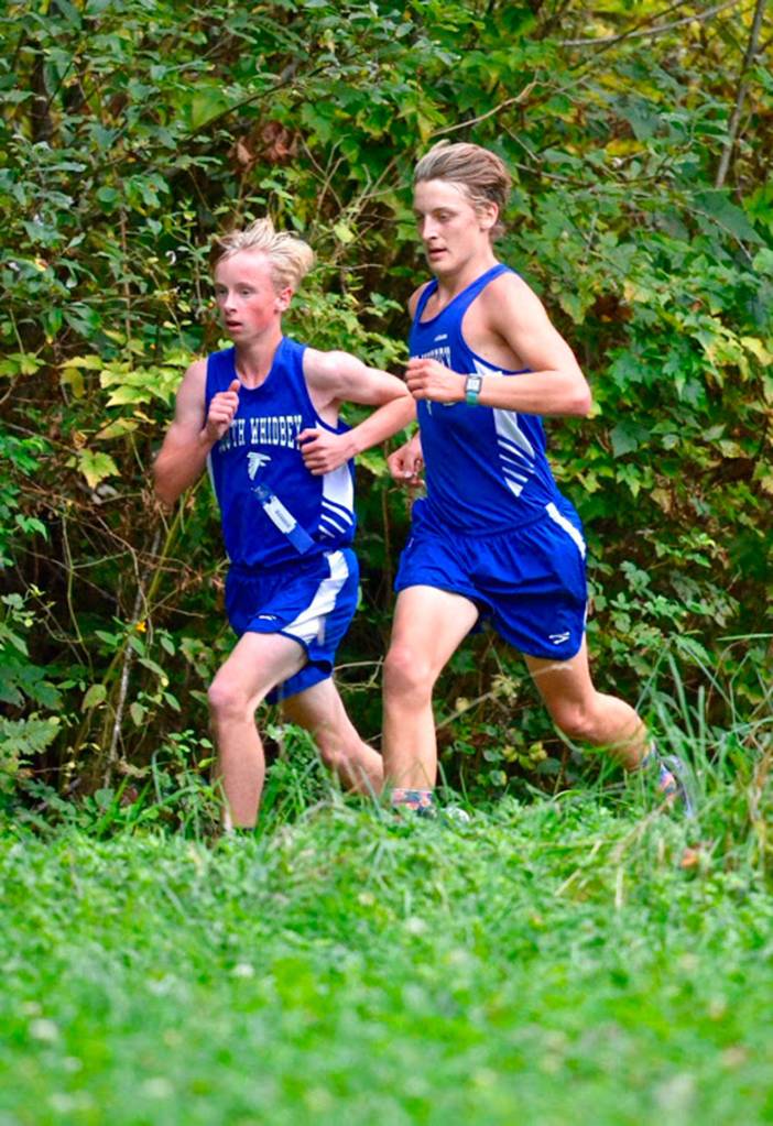Matt Simms and Cooper Ullmann run 2-3 for the Falcons.(Photo by Matt Simms)