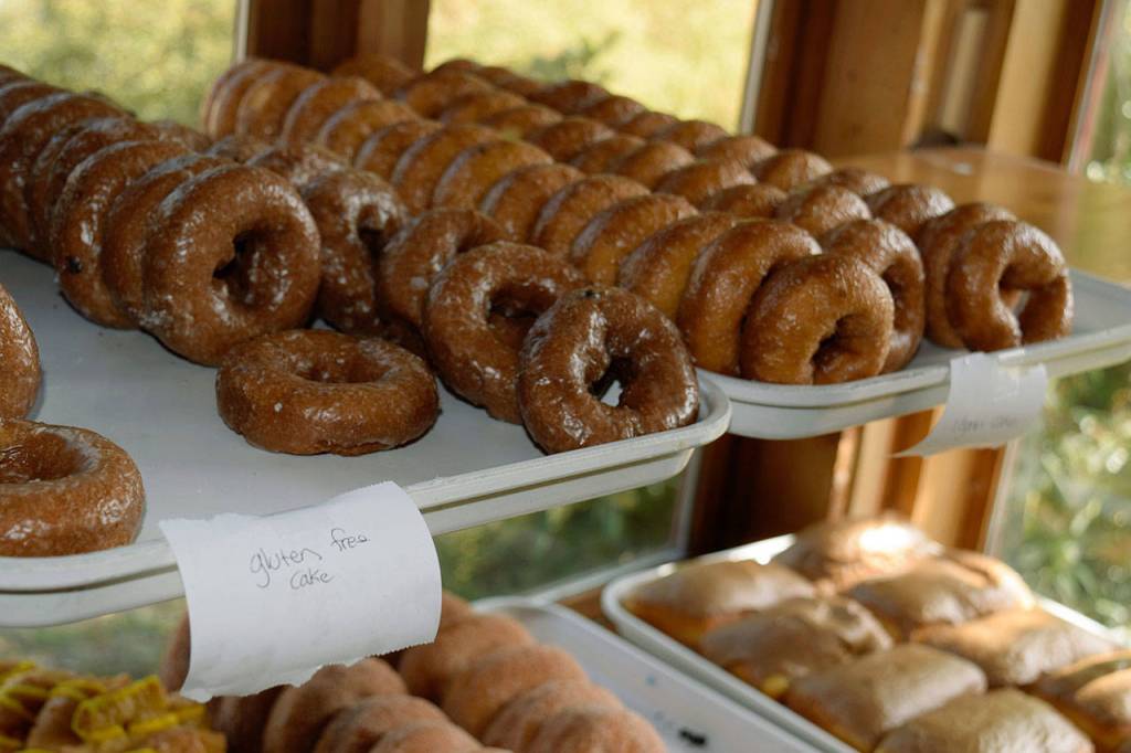 Gluten-free doughnuts are a popular option.