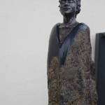 Photo by Wendy Leigh/South Whidbey Record                                The Silent Words sculpture by Lloyd Whannell stands guard over the new sculpture garden at Rob Schouten Gallery in Langley.