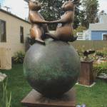 Playful bunny sculptures welcome visitors to the new Scupture Garden at Rob Schouten Gallery in Langley. Photo by Wendy Leigh/South Whidbey Record.