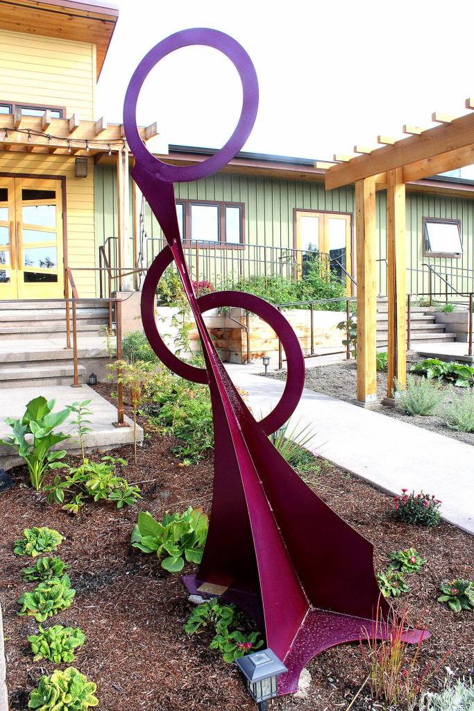 Whimsical sculptures adorn the grounds of Blooms Winery gardens, which celebrates its first anniversary in their new tasting room and bistro in Freeland. Photo by Wendy Leigh/South Whidbey Record