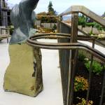 The New Growth sculpture by artist Sue Taves complements iron railings by Tim Leonard at the new Soundview Center in Langley. Photo by Wendy Leigh/South Whidbey Record