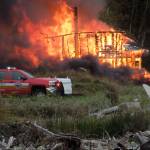 A man died from injuries sustained in a residential fire Friday in Greenbank. Provided photo by Thomas Markley