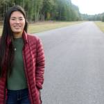 Photo by Kira Erickson / South Whidbey Record                                Arianna Marshall stands on the runway of Whidbey Airpark. One month ago, she raced along it to reach the site of a plane crash.