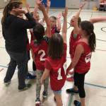 A group of youngster get ready to begin a game in a past season. Registration of the 2020 youth basketball season is now underway. (Photo by Carrie Monforte)