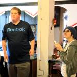 Photo by Kira Erickson                                Cody Gumbel and Jessica Martin play a Wii Sports video game at the Whidbey Island Rec Center on Thursday.