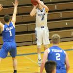 Dexter Jokinen zeroes in on a three-point shot.(Photo by Jim Waller/South Whidbey Record)