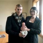 Photo provided by Leah Swearingen                                Parents Leah Swearingen and Christian Carter with baby Eli Cassius Carter Jan. 8 in Friday Harbor.
