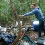 Jonathan Kline, executive director of the Whidbey Homeless Coalition, finds a campsite.