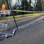 Photo by Kira Erickson/Whidbey News Group                                A view of Fidalgo Drive, where the landslide occurred Friday.