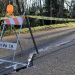 Broken water line causes landslide
