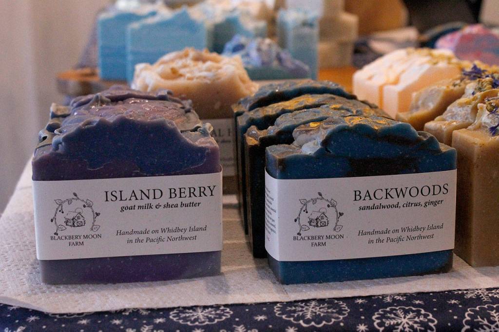 The soaps in Blackberry Moon Market are inspired by the land, with nature-themed names.