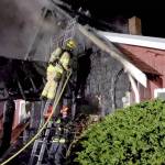 Blaze damages exterior of Freeland home