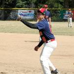 First baseman Kasen Parcell awaits a throw Saturday.(Photo by Jim Waller/South Whidbey Record)