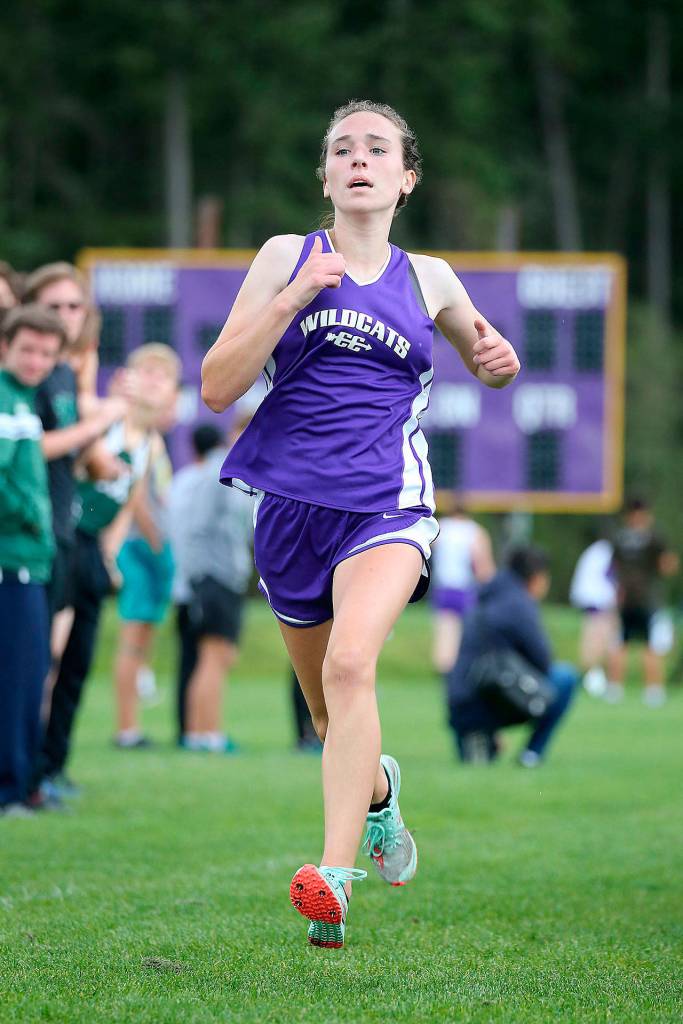 Adrienne Root and the Oak Harbor High School cross country had their season moved to next spring because of concerns with the coronavirus. (File photo)