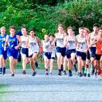 The South Whidbey High School boys cross country team, left, competes in a postseason meet last fall. The Falcons will have to wait until the spring to compete this school year. (File photo)