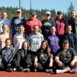 Most of the 2020 seniors are included in this photo taken for last springs South Whidbey High School sports program. Front row: junior Lara Napoli, junior Tayla Hymas, junior Lexi Wenzek, senior Chandra Wallace. Middle row: junior Sadie Wilson, senior McKenna Kelley, senior Ashley Ricketts, Joanie Welever, senior Alison Papritz. Back row: senior Ashley Ricketts, senior Chloe Loehr, senior Annika LeWarne, senior Oliana Stange, senior Jenna Pfeiffer, junior Laila Gmerek. (Photo by Jim Waller/Whidbey News-Times)