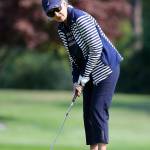 Monique Franssen gets ready to putt last week. Franssen posted the tournaments top net score. (Photo by John Fisken)