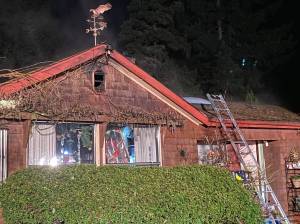 A Jan. 23 roof fire in Langley did not result in any injuries. Photo provided.