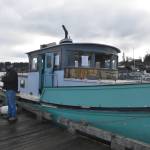 The <em>Platypus</em>, an abandoned boat that has been sitting at the Coupeville Wharf, has finally been hauled away. People from all over the country reached out to the Port of Coupeville with interest in the boat, but none of their plans came to fruition. Photo by Emily Gilbert/Whidbey News-Times