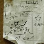 Photo by Kira Erickson/South Whidbey Record
Notes of gratitude from children decorate a bulletin board in the resource center.