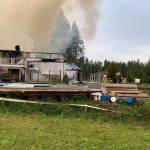 South Whidbey Fire/EMS responded around 7:29 p.m. Wednesday evening to a structure fire near Venturi Way. (Photo by Heather Mayhugh)