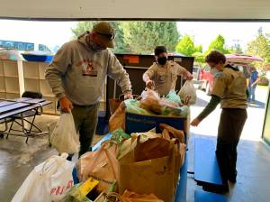 Photo courtesy Preston Howard
Scouts BSA Troop 4058 and Coupeville Cub Scout Pack 4058 collected over 1,000 items of food from the community to donate to the Gifts from the Heart Food Bank in Coupeville.