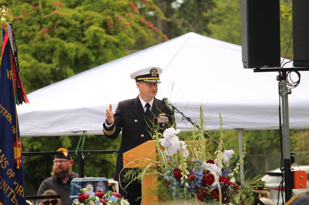 Captain Matt Arny speaks.