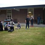 Photo by Emily Gilbert/Whidbey News Group
Jean Cravy, right, talks to her South Whidbey Elementary class about alternative energy sources.