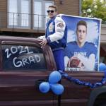 Senior Justin Moberly participates in the parade. (Photos by Kira Erickson/South Whidbey Record)
