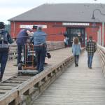 Chris Stack and Samantha Soule film a scene of Midday Black, Midnight Blue. (Photo by Karina Andrew/Whidbey News-Times)