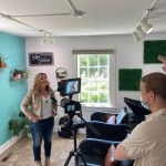 Aaron Wiley, owner of Seaside Spa and Salon, is interviewed by an Evening Magazine crew. (Photo provided)