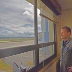 Naval Air Station Whidbey Island Commander Capt. Matthew Arny overlooks the flight line at Ault Field. Photo by Emily Gilbert/Whidbey News-Times