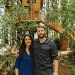 Tatiana Rocha and Max Lindsay-Thorsen and their COVID creation  a treehouse with all the modern amenities that has a view of Possession Point. (Photo by Bryton Wilson)