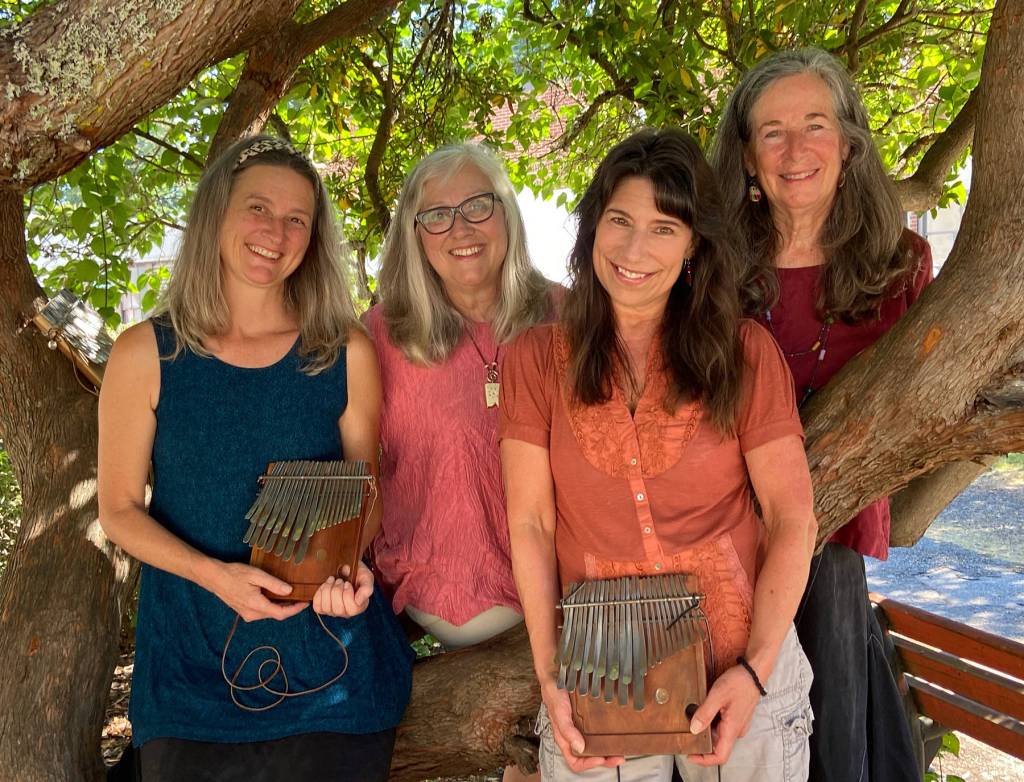 Sarungano will perform at Artworks Gallerys anniversary celebration. The members, from left, are Dyanne Harshman, Diana Chamrad, Leslie Breeden and Dana Moffett. (Photo courtesy of Artworks Gallery)