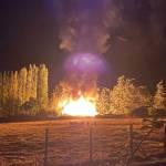 Photo by Zach Loescher
Neighbor Zach Loescher could see the flames from the burning barn from his house.