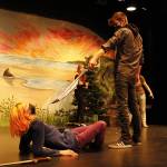 Photo by Kira Erickson/South Whidbey Record
Noelani Martin, 15, left, plays Peter Pevensie. Callum Cassee, 18, plays the White Witch.