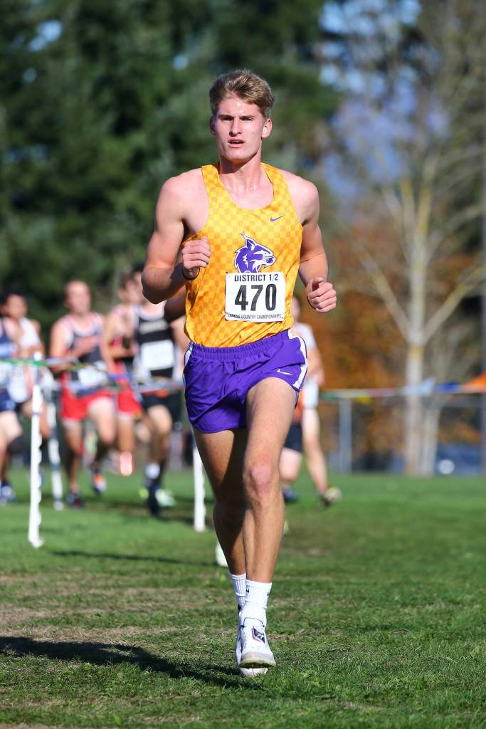 Junior Taylen Bader placed 17th at the district cross country meet Saturday. (Photo by John Fisken)